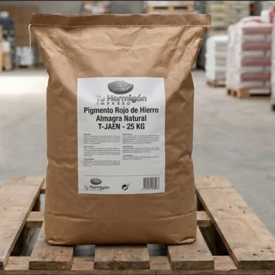 Tierra Roja Almagra Natural T-JAEN-ALMX – Pigmento Mineral para Morteros y Prefabricados – Óxido de Hierro 25kg