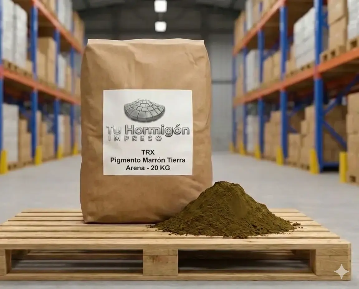 Óxido de Hierro Marrón TRX (Tono Tierra Arena) – Pigmento Mineral para Cemento y Hormigón de Alta Dispersión – Estable al Exterior – 10-20kg