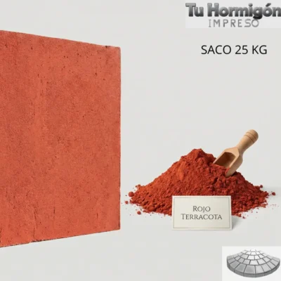Pigmento óxido de hierro rojo terracota-ladrillo para cemento y hormigón RTCX- saco 25 KG
