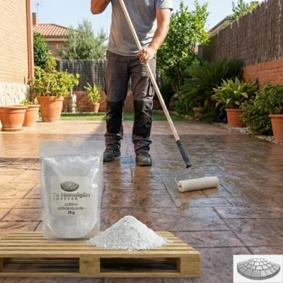 Aditivo antideslizante para resina hormigón impreso (dosis para bidón 25 L)